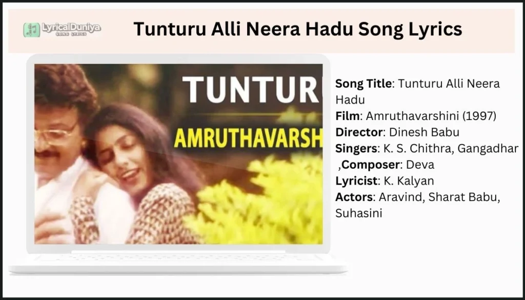 Tunturu Alli Neera Hadu Song Lyrics - Amruthavarshini